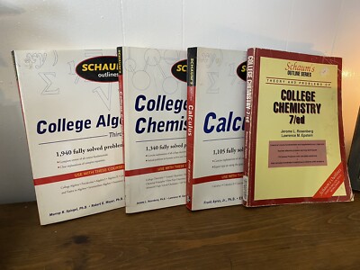 Schaum s Chemistry Calculus Algebra Chemistry LOT OF 4 College Outlines Books 