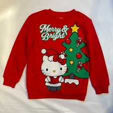Hello Kitty Christmas Merry  Bright Sweatshirt Kids Girls Sz. Med. NEW CUTE 