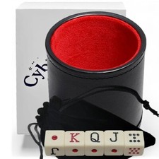 Spanish Poker Dice Cup Deluxe Set (Gift Boxed) Cubilete Dados Cubanos Mexicano