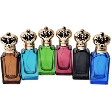 30ml 1oz golden crown lids colored glass empty perfume spray bottles decant
