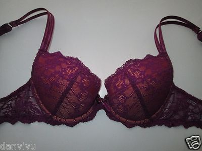 Chantelle 3082 Rive Gauche Push Up UW Bra Pink, Fuchsia 32D $82 U67.D32