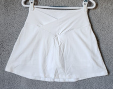 Victoria's Secret PINK Pull On Cross Waist Tennis Skort Skirt Shorts White Sz M
