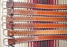 Viintage C M Co Western Buckstitch Leather Belts 6 pc Size 28 NEW