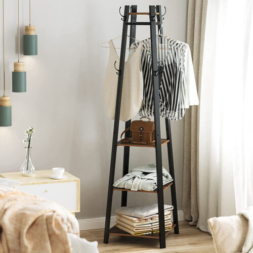 Strong Heavy Wooden/Metal Coat Garment Rack Stand Hall Tree Clothes Rails Hanger - Picture 65 of 235