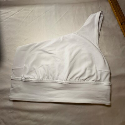 Lululemon Align Asymmetrical Bra Sz 6 Band Light Support Cup White NO Pads