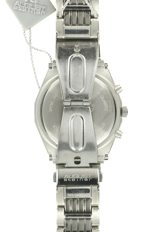 August Steiner 194833 Men's Blue Dial Silver Bracelet Watch - Image 2 of 4