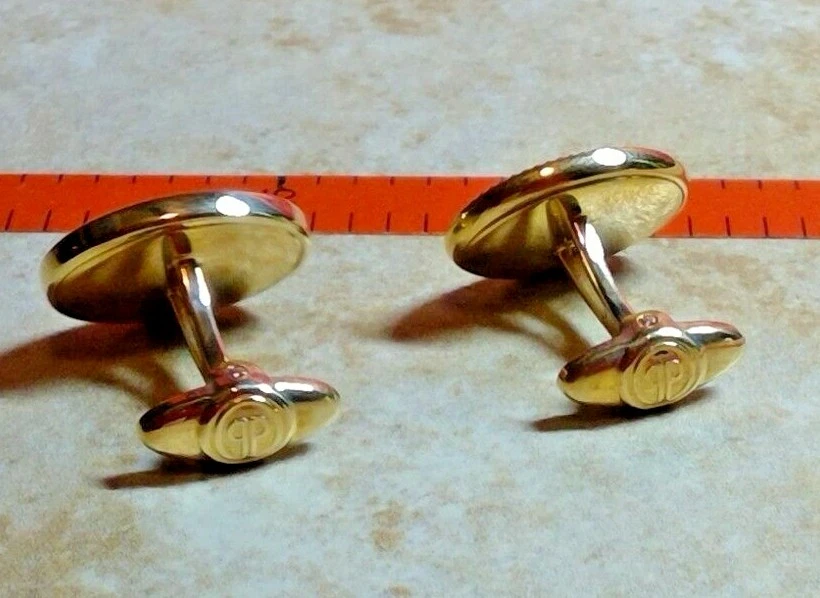Dolan BULLOCK 14K gold & BEADED ONYX CUFFLINKS  kcl102400 usa made 8.8 g usa  - Image 4 of 4