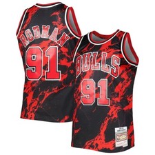 NWT Mitchell  Ness 1995-96 Dennis Rodman 91 Bulls Swingman NBA Marble Jersey