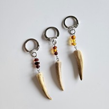 Roe deer antler keychain, Handmade keychain, Antler keychain