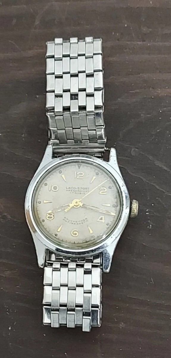 Laco Sport 17 Rubis Handaufzug, Flexband, Waterproof Vintage 60er Jahre