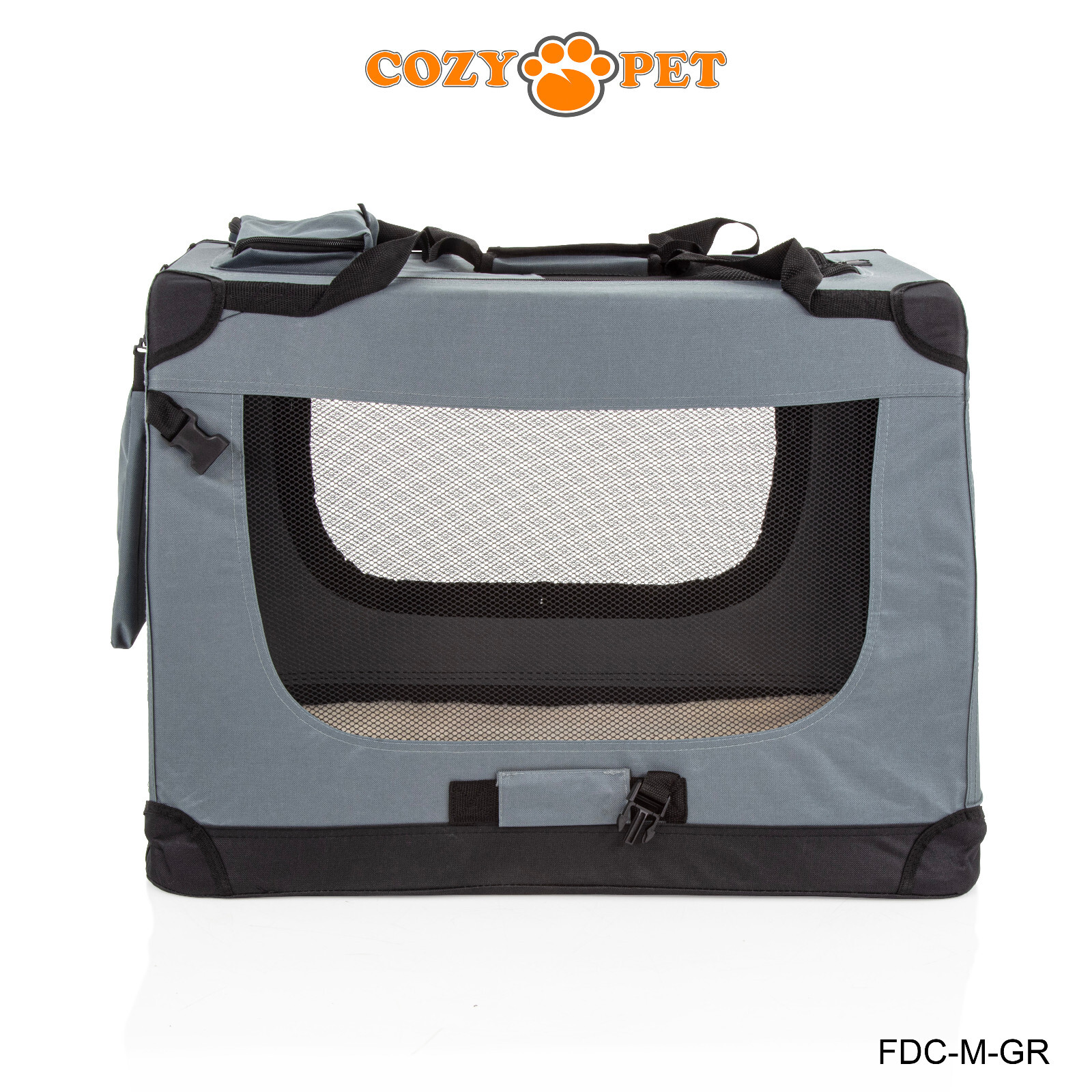 Fabric Dog Crate 70cm Grey by Cozy Pet Puppy Carrier Cat Travel Cage