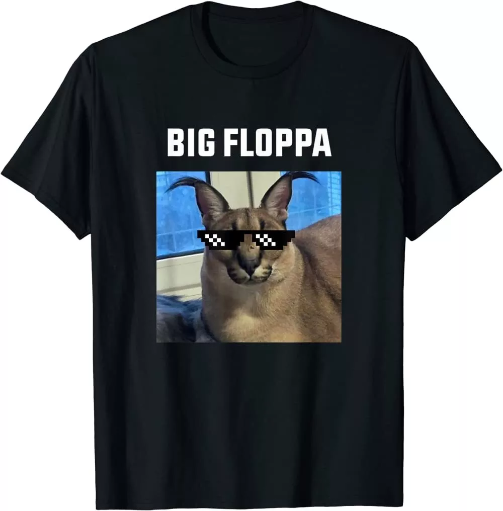 NEW BEST TO BUY Slang Glasses Big Floppa Meme Cat Retro Premium T