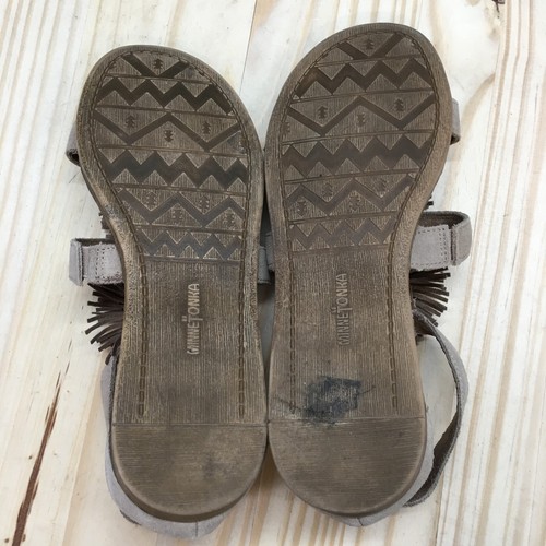 Sandalia Minnetonka Mujer 8 Marrón Merriam Gladiador Flecos Hebilla Informal Gamuza - Imagen 7 de 14