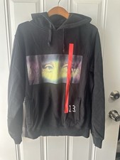 Sudadera con capucha Mona Lisa escala negra con cremallera para hombre talla mediana