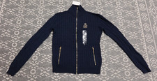 New Lauren Ralph Lauren Women's Full Zip Cable-Knit Sweater - XS - Capri Navy