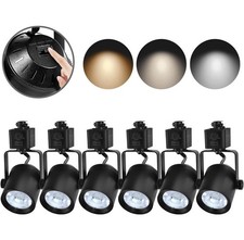 9W 3 Color H Type Dimmable LED Track Lighting Heads, 3000K 4000K 5000K 6 pack