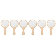 Set of 3 Paint Wooden Hand Mirror Portable Mini Plain Handy Cosmetic for Travel