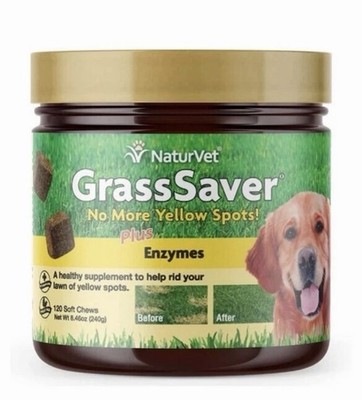 NaturVet GrassSaver Supplement for Dogs | Supplement for Yellow Spots 120 Chews