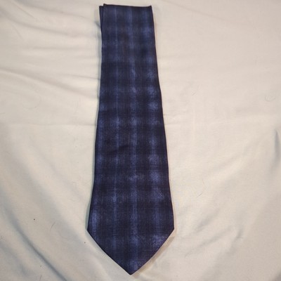Arrow USA 1851 Men's Neck Tie Black & Blue Stripes 100% Silk 