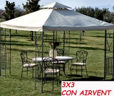 TELO TELI PER GAZEBO DI RICAMBIO CON AIRVENT 3X3 BIANCO BORDO GIARDINO 19930/2