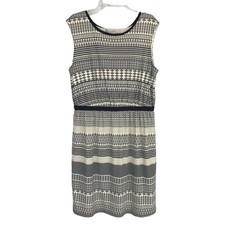 LOFT Stretch A-line Dress Knee Length Lined Sleeveless Boat Neck Size Medium