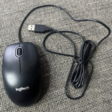 Logitech Black Wired USB Optical Mouse, 3 Buttons, Scroll Wheel