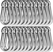 24 Small Carabiner 1.97" Small Spring Snap Hook Clips Hiking Keychain Dog Leash