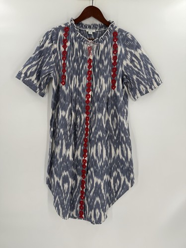 NEW WO TAGS Sundance Isabel Ikat Shirt Dress With Embroidery Size Petite Small - Picture 10 of 15