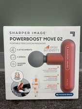 Sharper Image Powerboost Move 02 Massage Gun Red with 4 Attachments