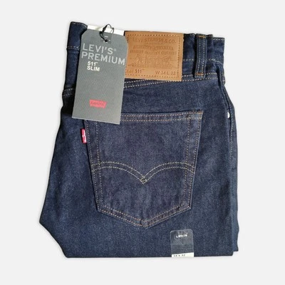 ZIPPER Levi's® 511 Genuine Slim Fit Mens Jeans Dark Blue - Stretch Denim, ZipFly, BNWT