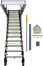 10.5Ft Attic Pull Down Ceiling Ladder 27.5x39.3in Al-Mg Extension Attic Ladder