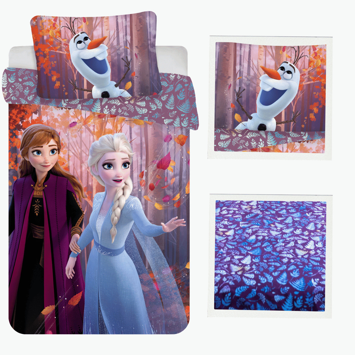 Disney Frozen 2 Bettwäsche Eiskönigin Anna Elsa Kopfkissen Bettdecke 135/140x200