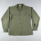 Vintage OG-107 Sateen US Army Green Military Shirt Size 15 1/2x35 Vietnam Era