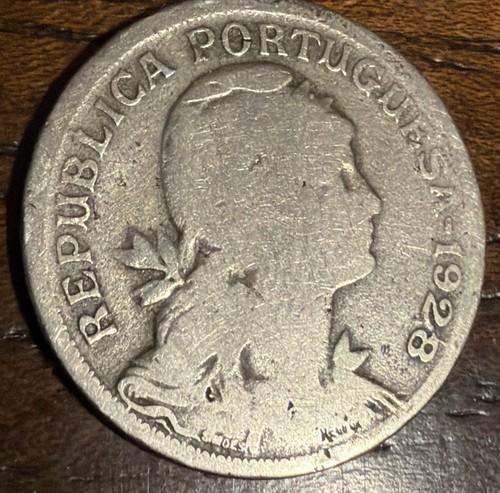 1928 Angola 50 Centavos Portugese World Coin