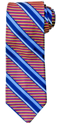 ROBERT TALBOTT Best of Class Silk Tie Nordstrom USA Blue Pink Stripe Luxe