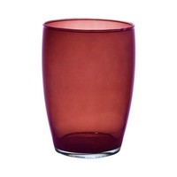 Inna-Glas Runde Glasvase Henry, Rot-Klar, 20Cm, Ø14Cm
