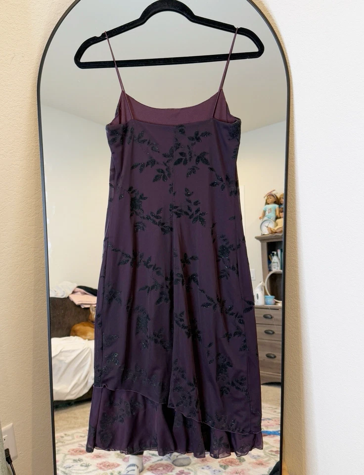 VTG Byer Too Womens Velvet Whimsigoth Midi Dress Size Small Fairy Asymmetric Hem - Image 3 of 4
