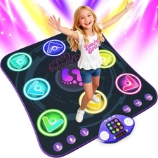 Dance Mat Toys for 3-12 Year Old Girls  Boys,Dance Pad with Light-Up 8-Button...