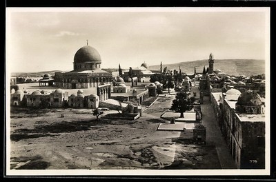 Jerusalem, Blick auf Tempelplatz, Ansichtskarte 