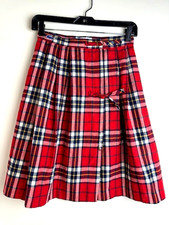 Vintage IZOD For Girls LACOSTE Punk RED PLAID SKIRT KILT Sz 12