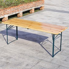 Long Folding Wooden Beer Table Trestle Garden Dining Bistro Outdoor Furniture UK