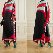 Beautiful Soft Satin Silk Kaftan, Women’s Beach Wear caftan, Beach Kaftan J5588