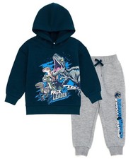 Jurassic World Blue Raptor Hooded Sweatshirt  Jogger Pants Outfit Set 2T