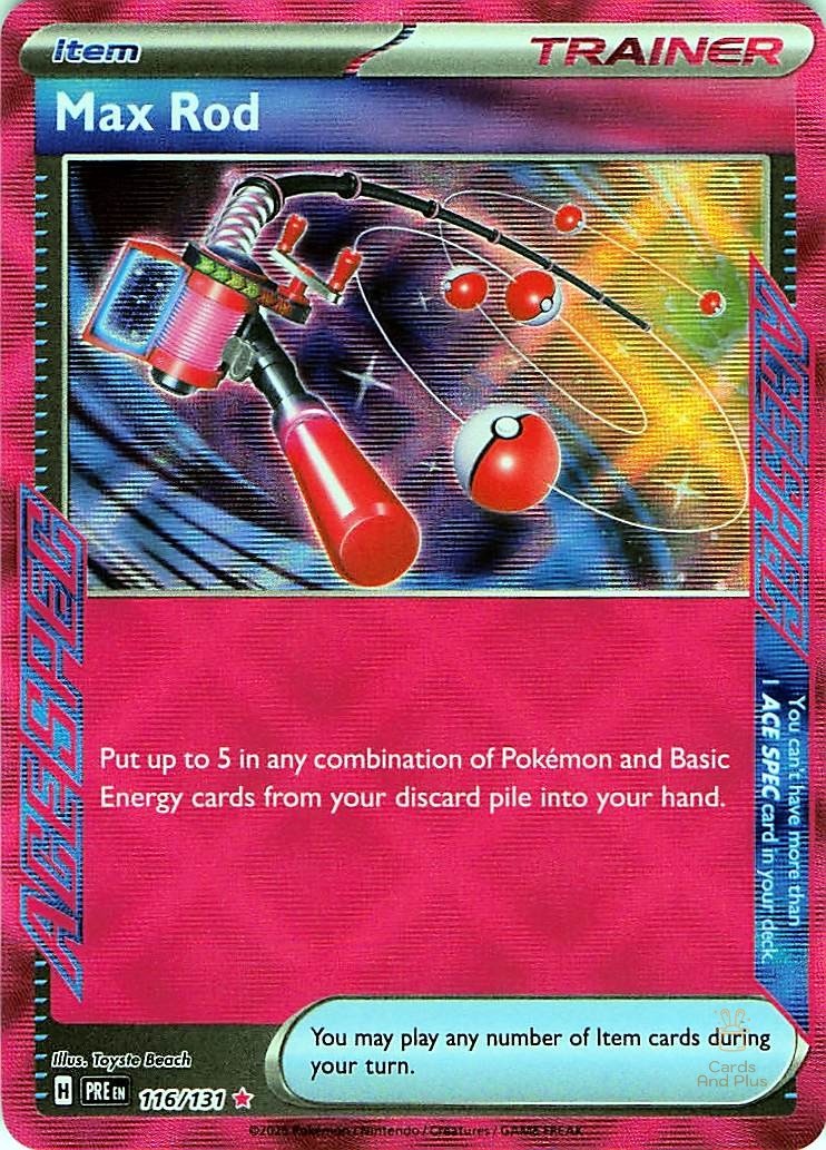 Max Rod 116/131 HOLO Prismatic Evolutions NM