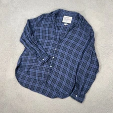 Frank And Eileen Shirt Womens Large Blue Plaid Button Up Eileen Model