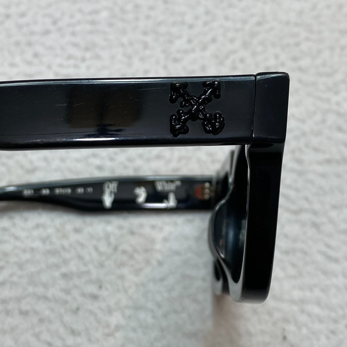 OFF WHITE OW40001U Sunglasses 68J Black Rectangle 57-19-145 | eBay