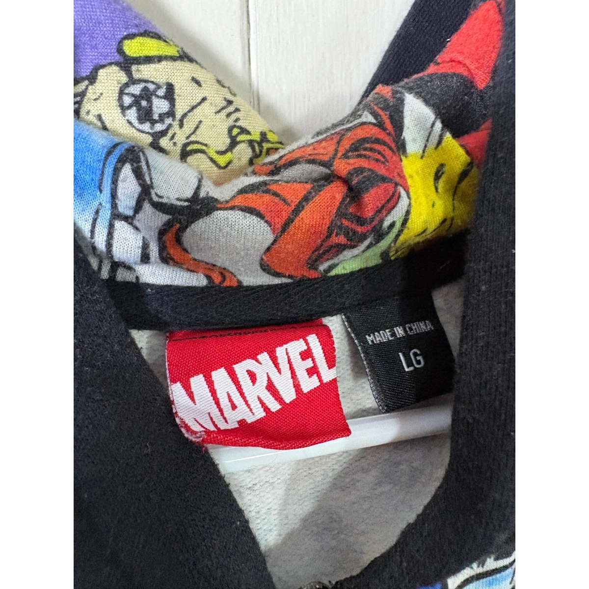 Marvel X-Men Comic Estampado Completo Cremallera Sudadera con Capucha Para Hombre Grande Negra Multicolor