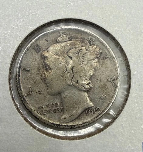 1919-P Mercury Dime - 90% Silver - Fine Details! (B)