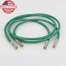 Pair RCA Cable Silver Plated Wire & OFC Copper Wire Mixed HiFi Audio Signal Cord