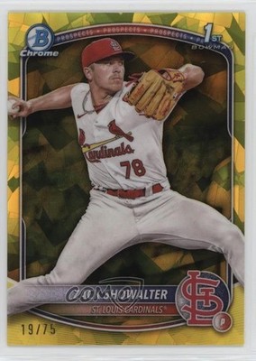 2025 Bowman Sapphire Chrome Prospects Yellow 19/75 Zack Showalter #BCP-74 4k8